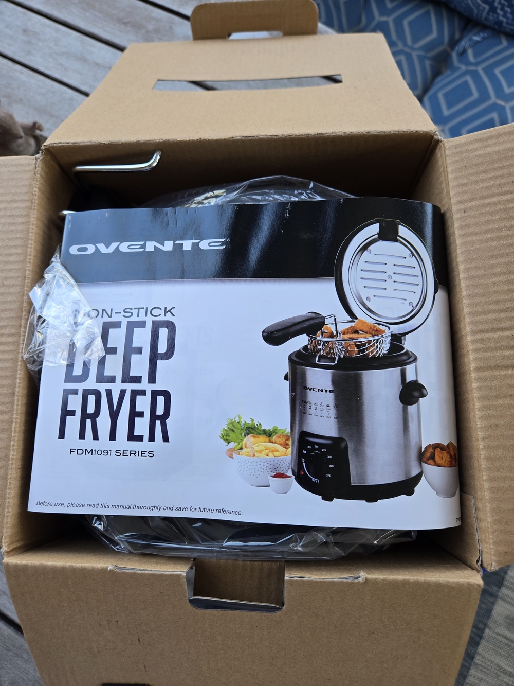 Stainless Steel Black Deep Fryer - Non-Stick Fryer (Black)